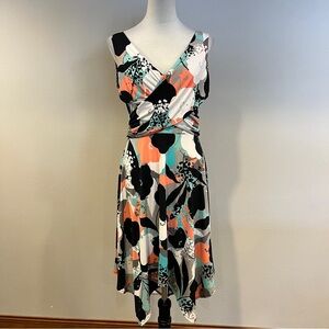 Suite 7 Floral Print Sleeveless midi asymmetrical‎ Dress size 6